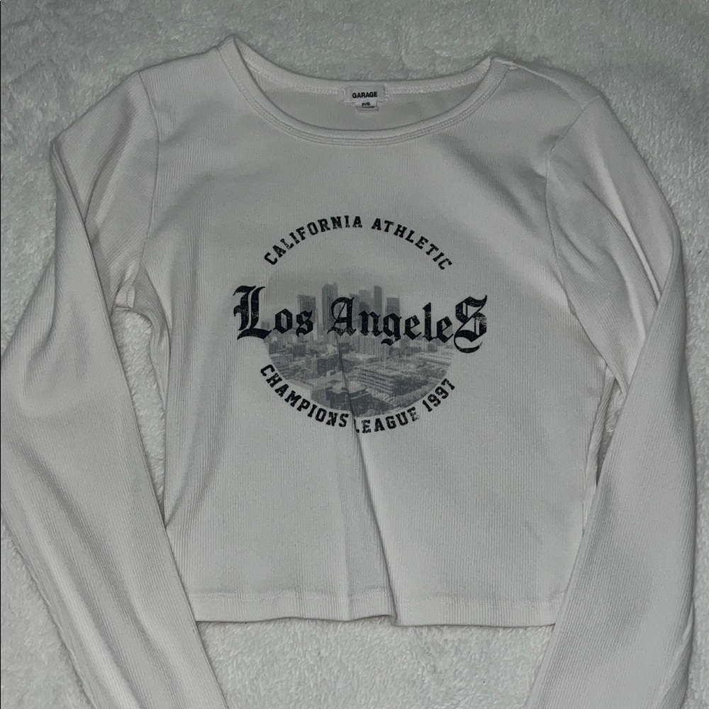 Garage White Graphic Top